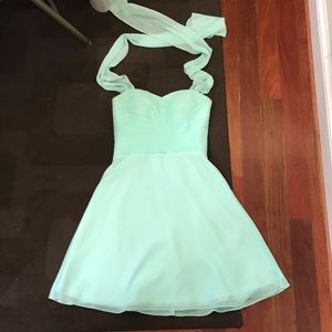 Halter sea foam green dress